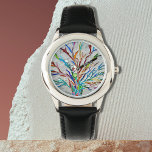 Reloj De Pulsera Árbol colorido<br><div class="desc">Este reloj único está decorado con un colorido diseño de árbol de mosaicos. Original Mosaico © Michele Davies.</div>