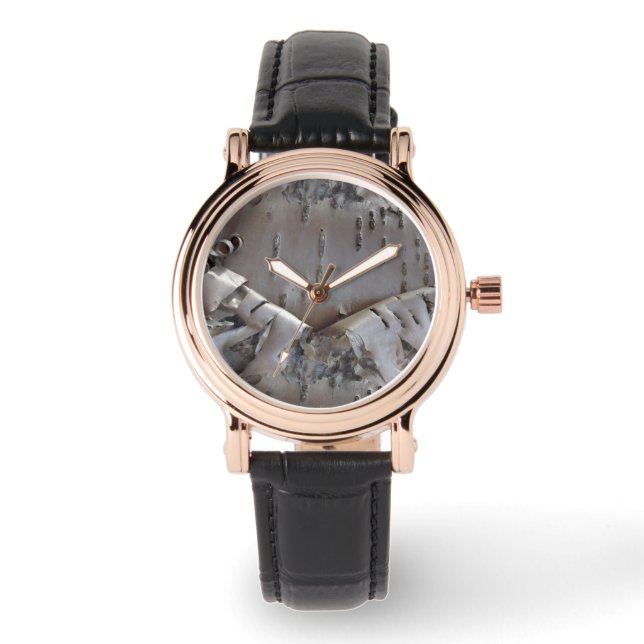Reloj De Pulsera Árbol de corteza de abedul rizado (Anverso)