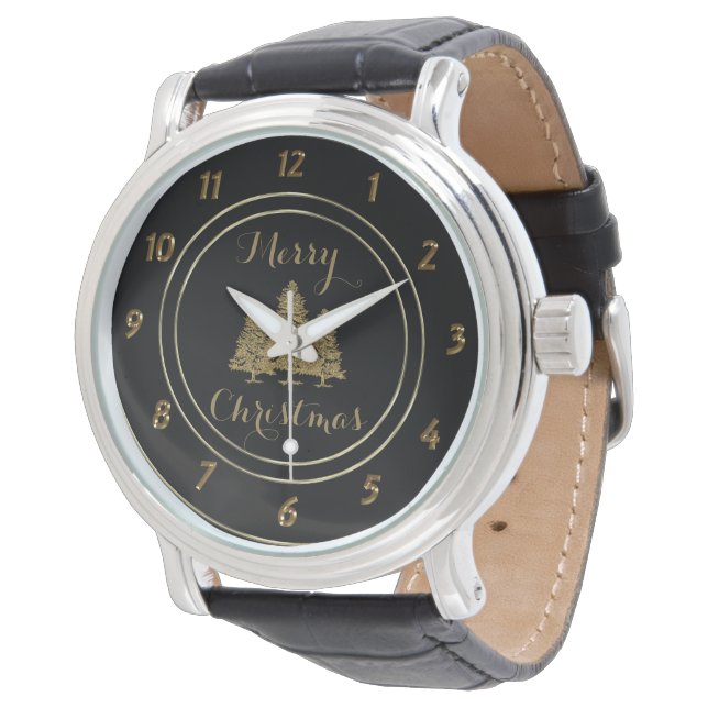 Reloj De Pulsera Árbol de Navidad de Oro (Angular)