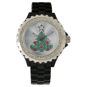 Reloj De Pulsera Árbol de navidad Jeweled