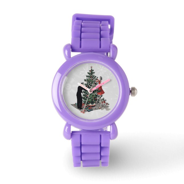Reloj De Pulsera Árbol de Navidad retro (Anverso)