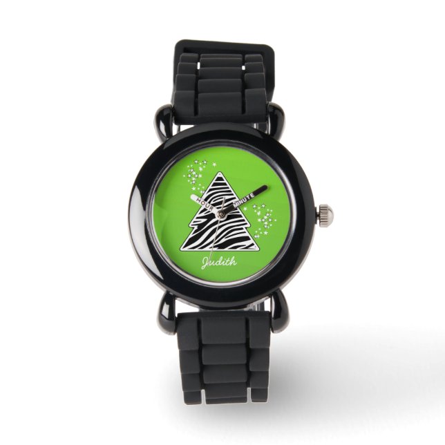 Reloj De Pulsera Árbol de navidad verde (Anverso)