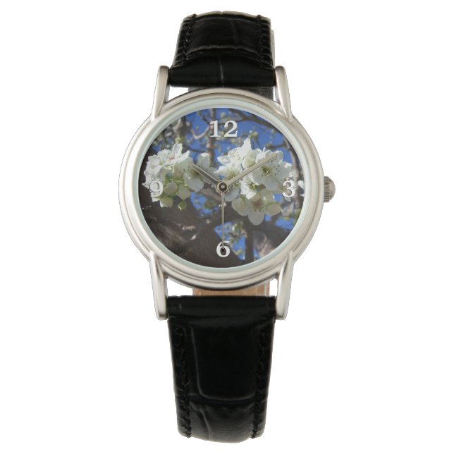 Reloj De Pulsera Árbol de peras florido de primavera de los Cluster (Anverso)