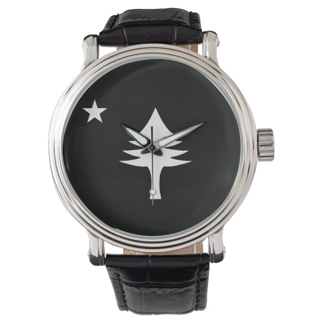 Reloj De Pulsera Árbol de pino y bandera de la estrella 1901 del es (Anverso)