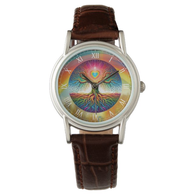 Reloj De Pulsera Árbol del Arcoíris de la Vida  (Anverso)