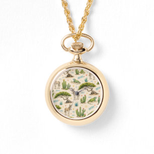 Reloj De Pulsera árbol divi de Aruba, burro, iguana, cactus