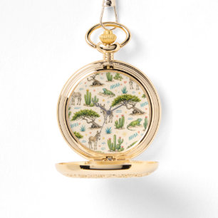 Reloj De Pulsera árbol divi de Aruba, burro, iguana, cactus