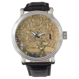 Reloj De Pulsera Árbol giratorio dorado de la vida Art Deco Simbóli