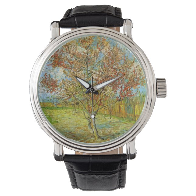Reloj De Pulsera Árbol rosa en flor por Vincent van Gogh (Anverso)