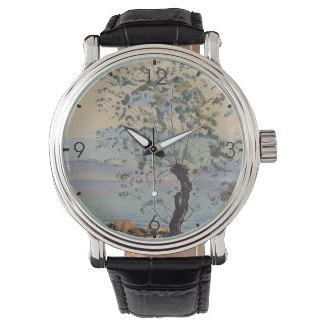Reloj De Pulsera Árbol silvestre junto al lago (paisaje suizo) (Anverso)