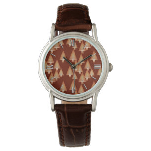 Reloj De Pulsera Árboles modernos metálicos de Navidad - cobre