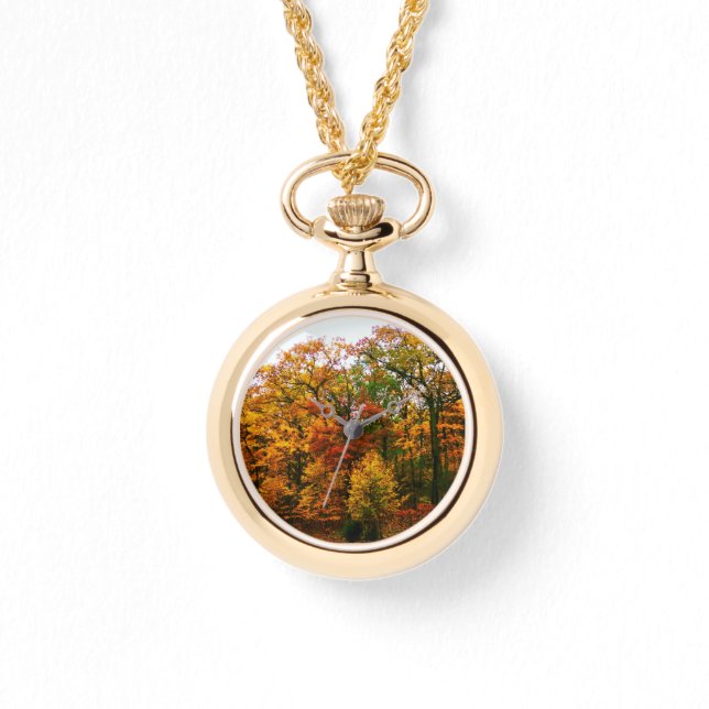 Reloj De Pulsera Árboles Naranjas del otoño (Anverso)