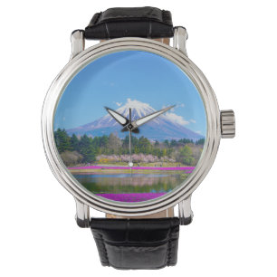 Reloj De Pulsera Árboles y flores del Monte Fuji