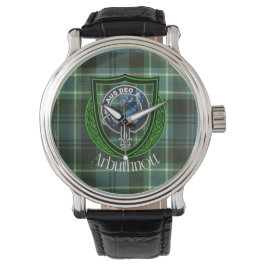 Reloj De Pulsera Arbuthnott Scottish Clan Tartan y Escudo