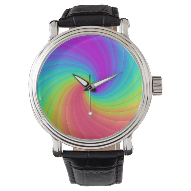 Reloj De Pulsera Arco de arco iris trippy con remolque de remolque  (Anverso)
