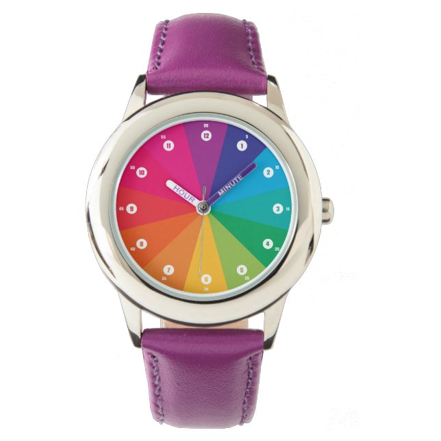Reloj De Pulsera Arco iris Alegre Harto Lernuhr Multicolor (Anverso)