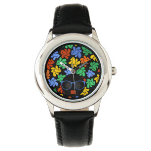 Reloj De Pulsera Arcoiris Afro Diva