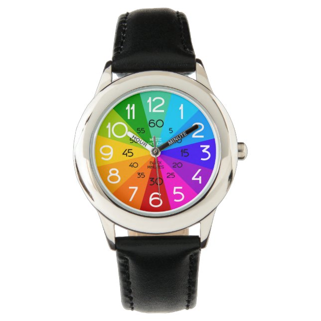 Reloj De Pulsera Arcoiris aprende a decirle a los niños que miren (Anverso)