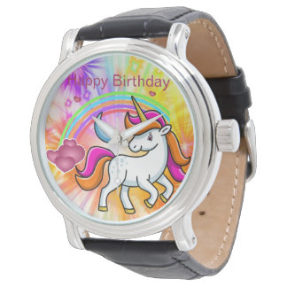Reloj De Pulsera Arcoiris colorido, unicornio