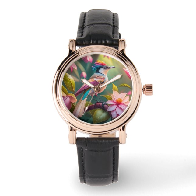 Reloj De Pulsera Arcoiris con crema Jay Fantasy Bird (Anverso)