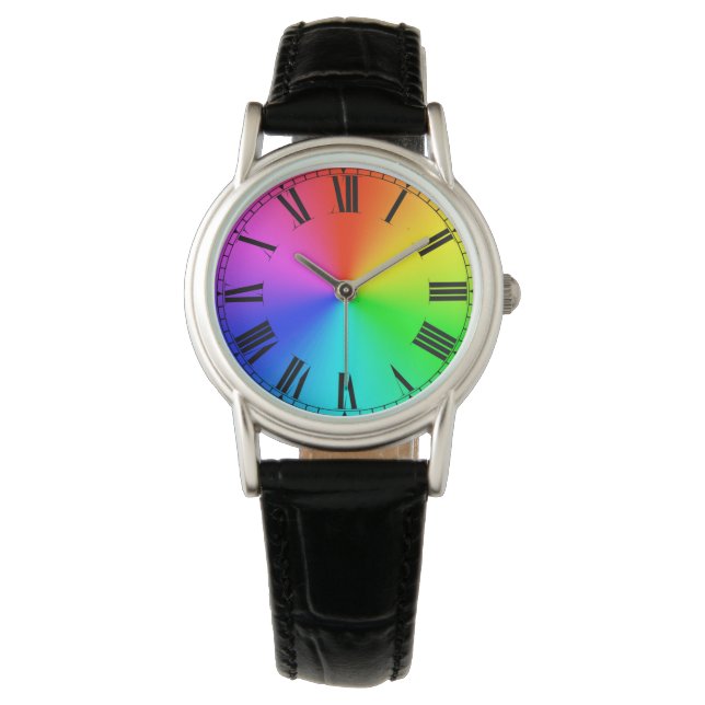 Reloj De Pulsera Arcoiris con dial romano (Anverso)
