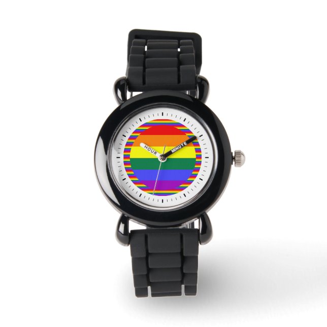 Reloj De Pulsera Arcoiris del Orgullo Gay (Anverso)