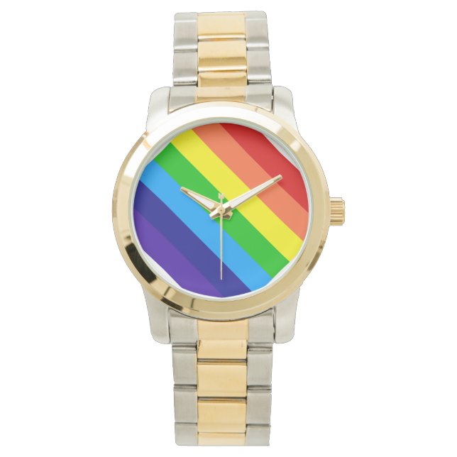 Reloj De Pulsera Arcoíris lineal (Anverso)