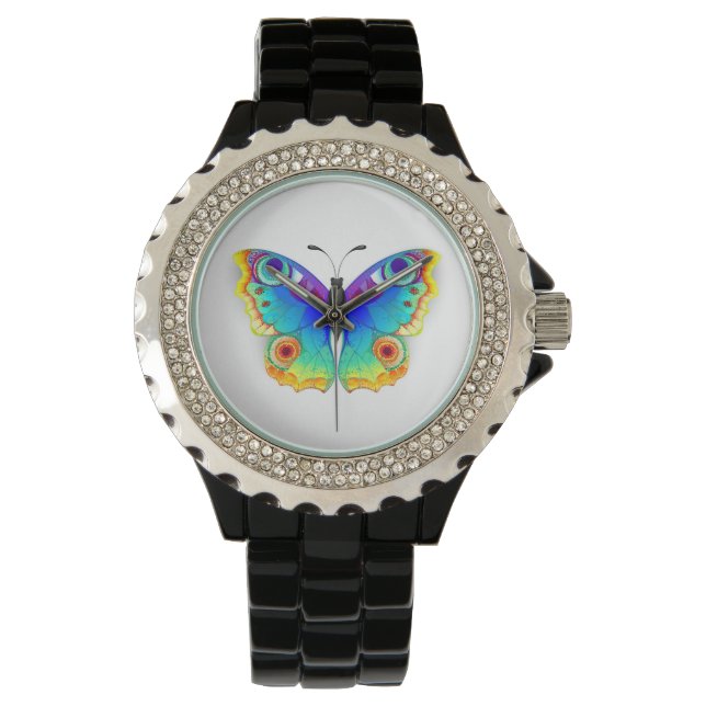 Reloj De Pulsera Arcoiris mariposa Peacock Eye (Anverso)