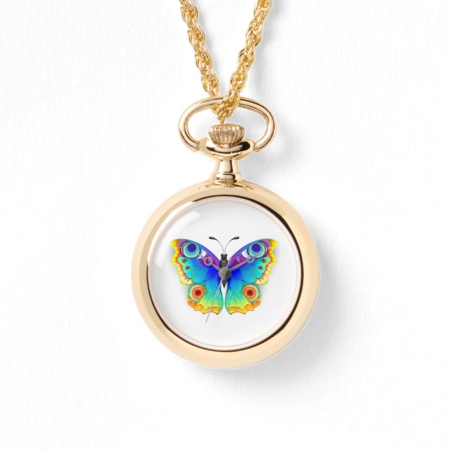 Reloj De Pulsera Arcoiris mariposa Peacock Eye (Anverso)