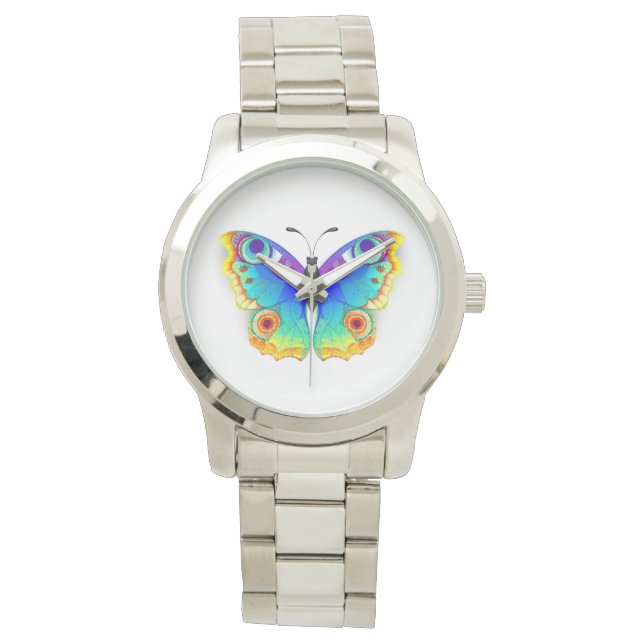 Reloj De Pulsera Arcoiris mariposa Peacock Eye (Anverso)