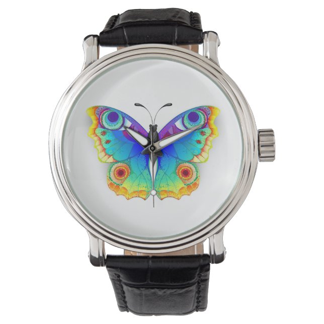 Reloj De Pulsera Arcoiris mariposa Peacock Eye (Anverso)