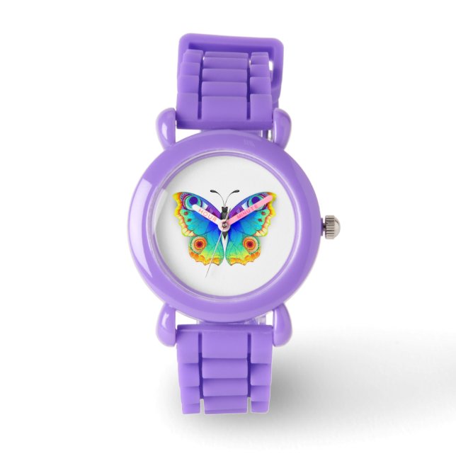 Reloj De Pulsera Arcoiris mariposa Peacock Eye (Anverso)