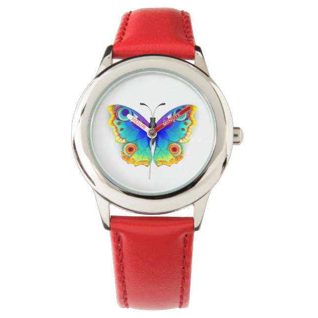 Reloj De Pulsera Arcoiris mariposa Peacock Eye (Anverso)