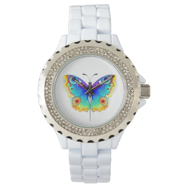 Reloj De Pulsera Arcoiris mariposa Peacock Eye (Anverso)