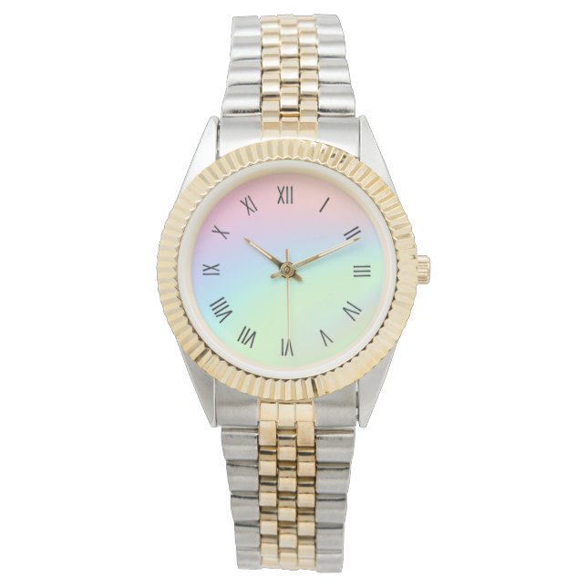 Reloj De Pulsera Arcoiris pastel de color (Anverso)