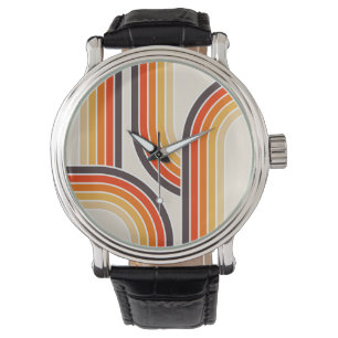 Reloj De Pulsera Arcos y líneas retro coloridos