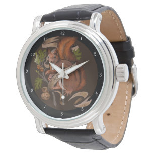 Reloj De Pulsera Ardilla de nueces naturales