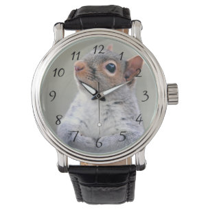 Reloj De Pulsera Ardilla gris suave y suave