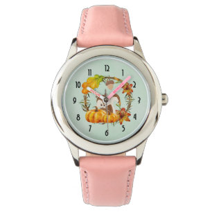 Reloj De Pulsera Ardilla y calabazas de guirnaldas rusas
