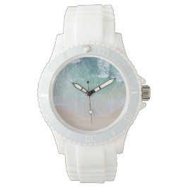 Reloj De Pulsera Arena y mar de color verde y blanco