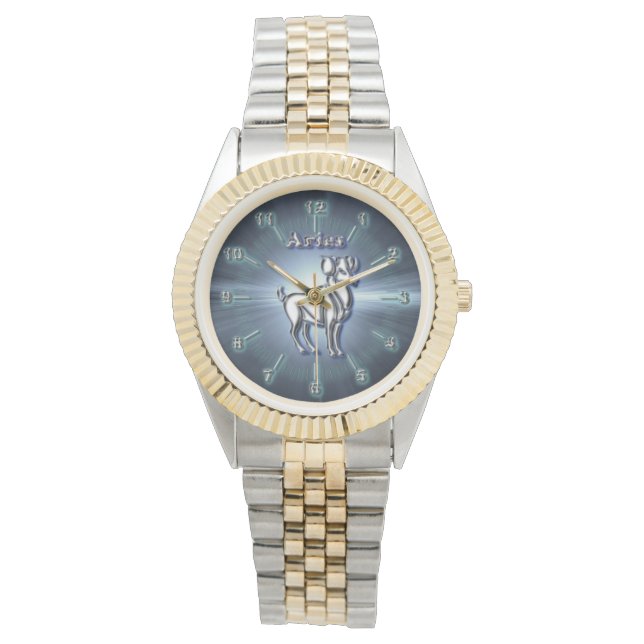 Reloj De Pulsera Aries cromados (Anverso)