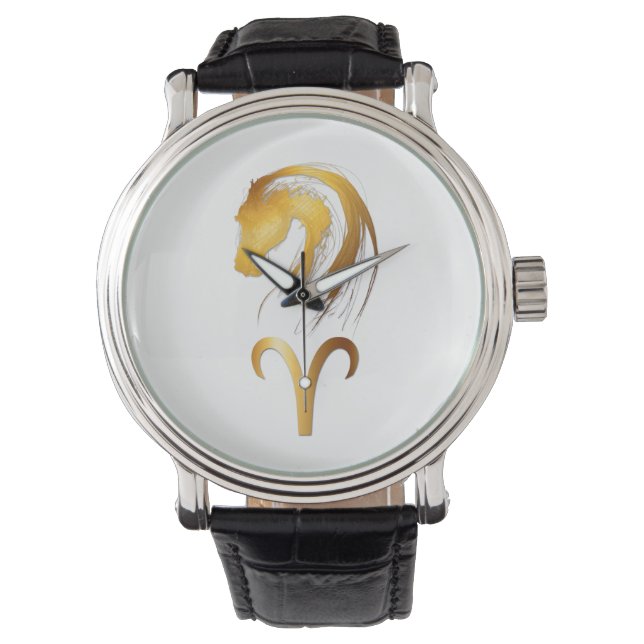 Reloj De Pulsera Aries Horse Chino y Western Astrologwatch (Anverso)