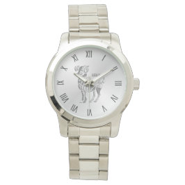 Reloj De Pulsera Aries los números romanos plateados de Ram Zodiac