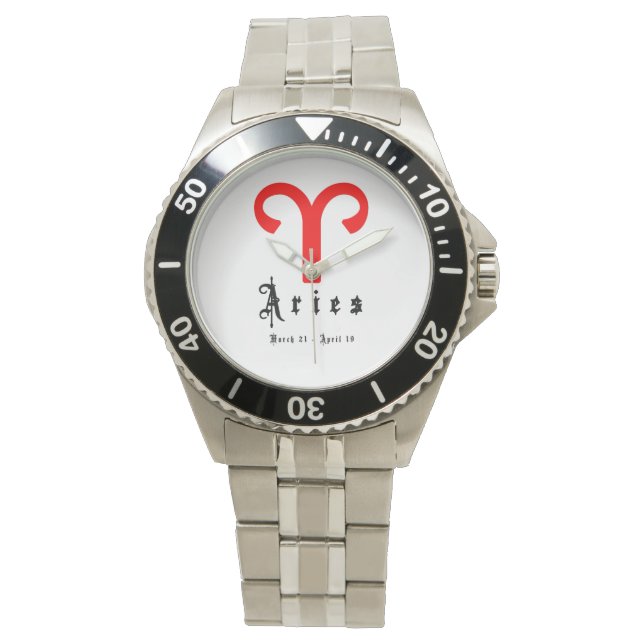 Reloj De Pulsera Aries Rótulo Astrología Zodiac (Anverso)