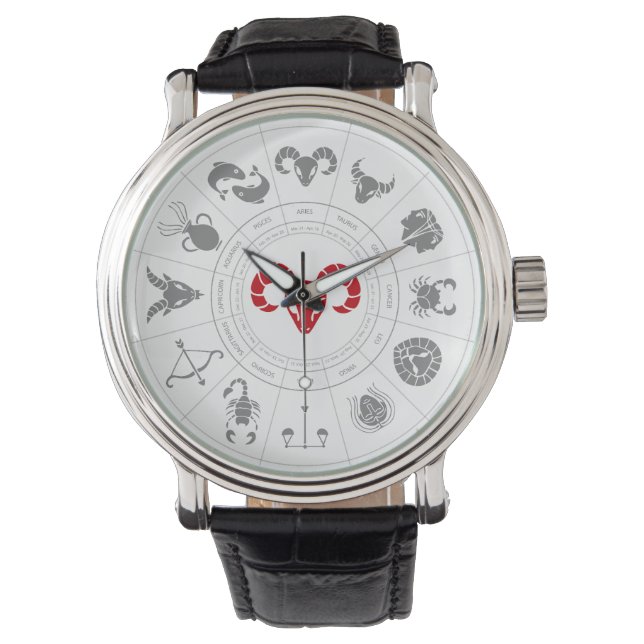 Reloj De Pulsera Aries Zodiac Birthday Gift (Anverso)