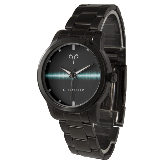 Reloj De Pulsera Aries Zodiac Rótulo Guay Light Line Nombre persona (Angular)