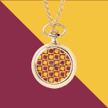 Reloj De Pulsera Arizona US State Maroon and Gold Pattern<br><div class="desc">Are you a fan of Arizona?  Show your Arizona pride with this fun watch necklace.</div>