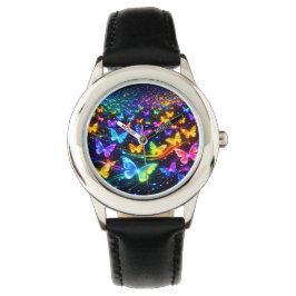 Reloj De Pulsera Armbanduhr in Neonfarben mit Schmetterlingsmotiv