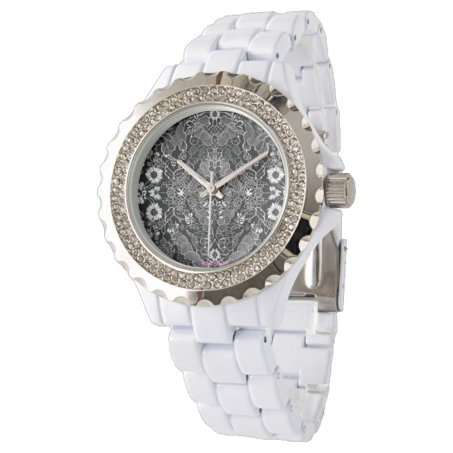 Reloj De Pulsera Armonía floral de encaje (Angular)