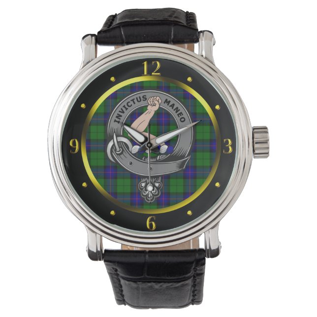 Reloj De Pulsera Armstrong Clan Badge & Tartán (Anverso)